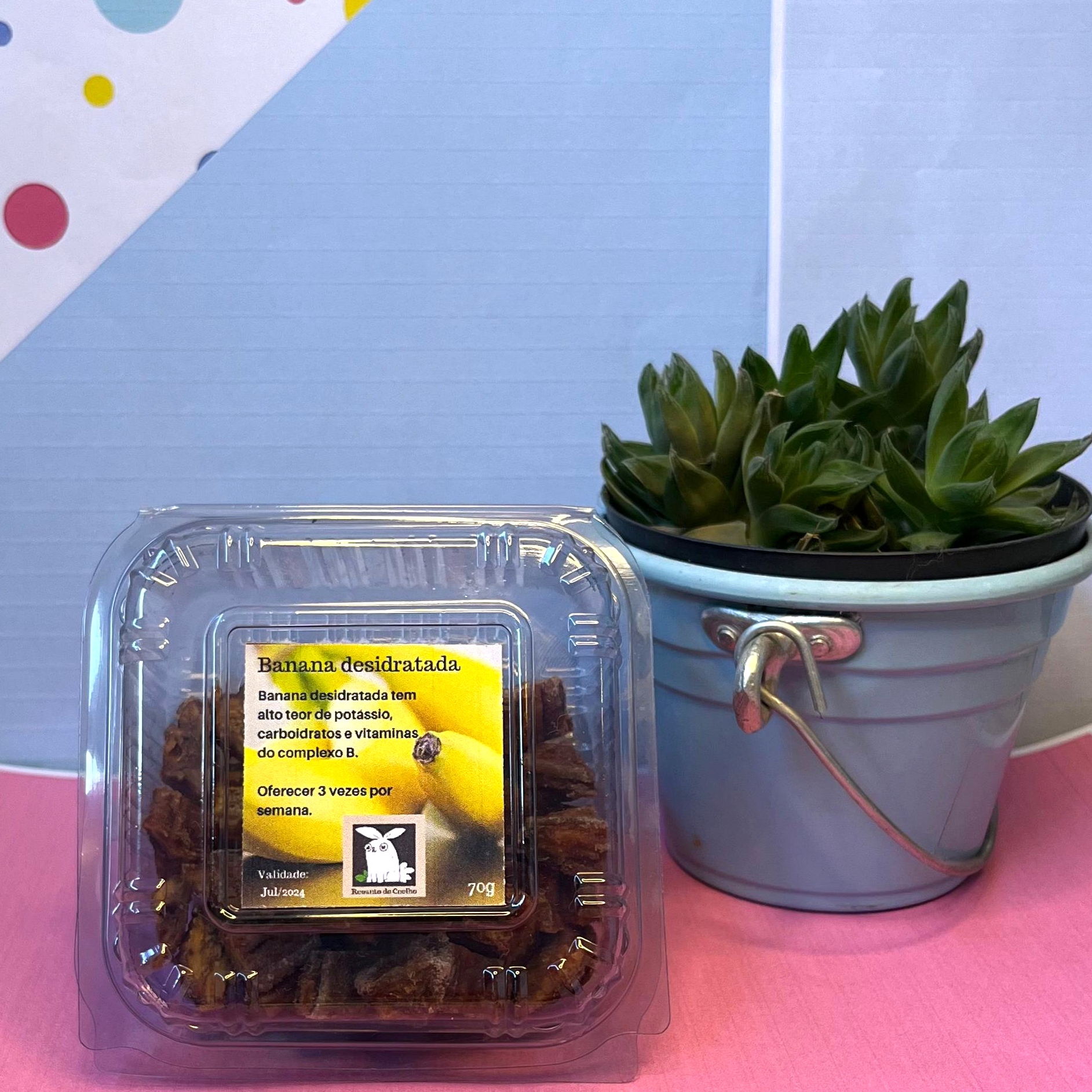 Petisco de Banana Desidratada para Coelhos e Porquinho da Índia - 70Gr - Imagem 3