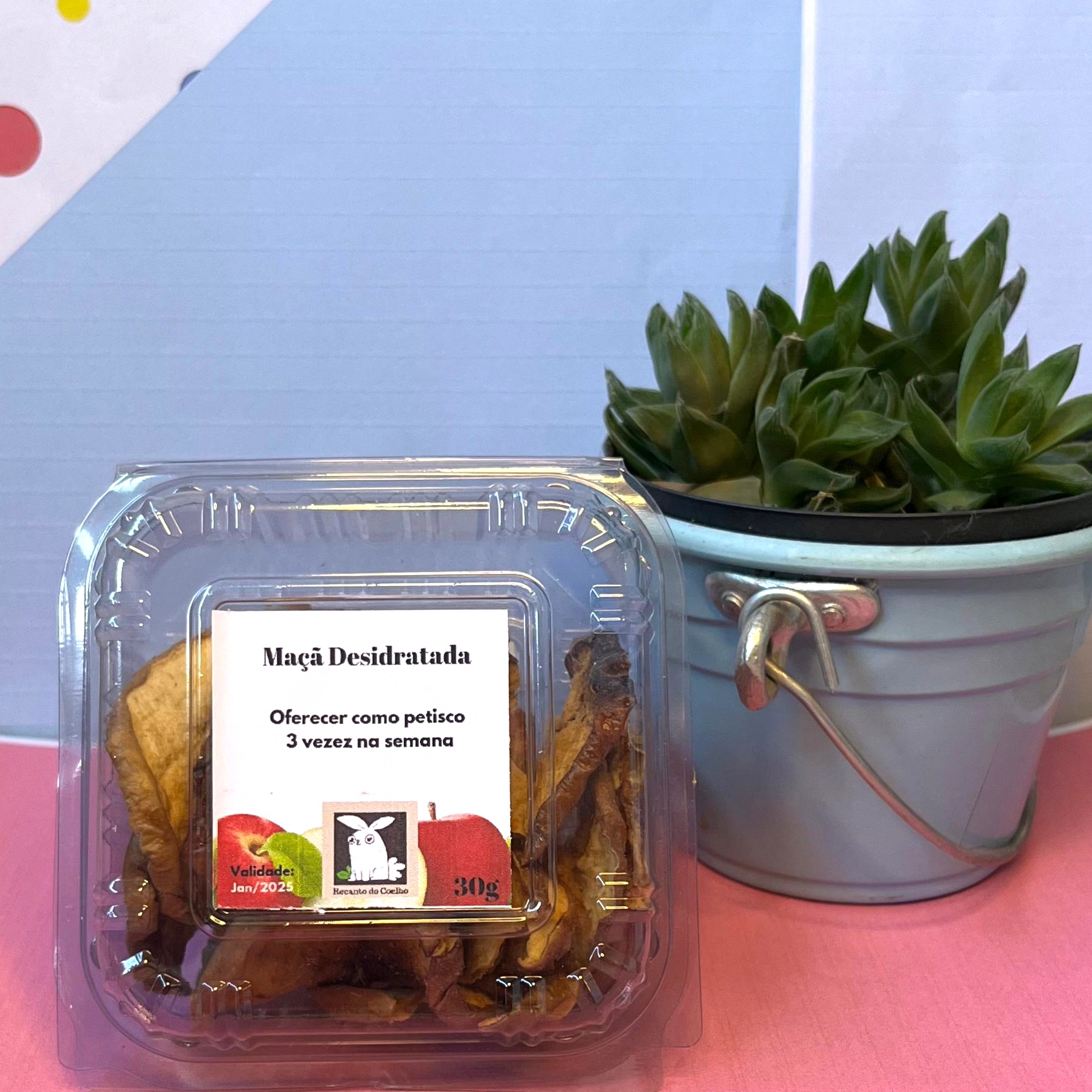 Petisco de Maçã Desidratada para Coelhos, Chinchila, Hamster e Porquinho da Índia - 30Gr - Imagem 2