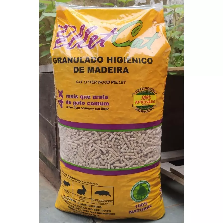 Granulado Higiênico de Madeira PelletCat 15kg Para Gatos Coelhos Roedores e Répetil - Imagem 4