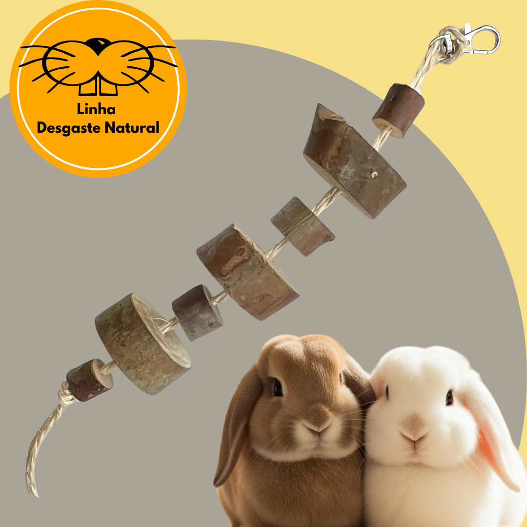 Brinquedo de Madeira GOIABEIRA In Natura Para Coelhos, Porquinho da Índia e Roedores - Imagem 2