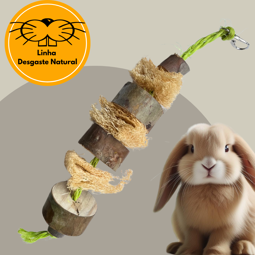 Brinquedo de Madeira GOIABEIRA In Natura Para Coelhos, Porquinho da Índia e Roedores