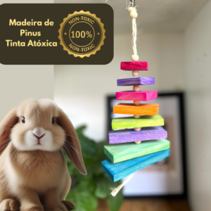 Brinquedo de Madeira PINUS COLORIDO Para Coelhos, Porquinho da Índia e Roedores
