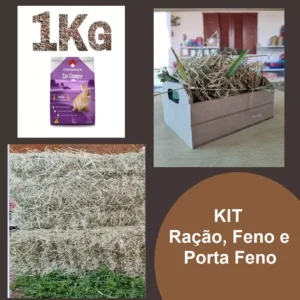 Kit Coelho Sabido - Ração + Feno + PORTA Feno