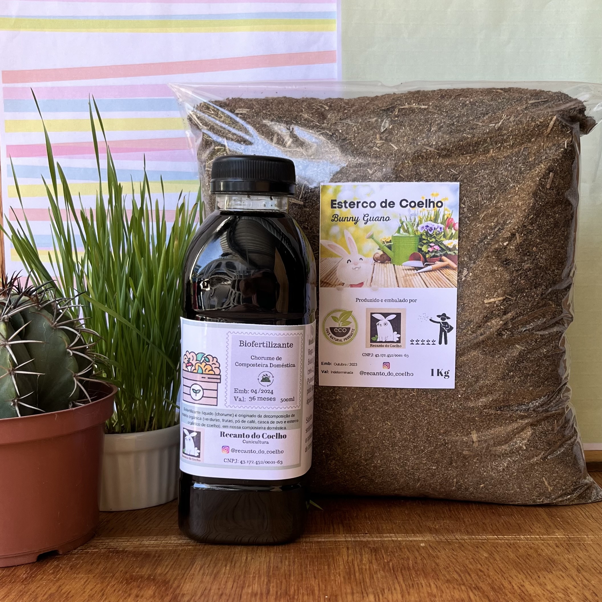 Kit Adubo Orgânico - 01 Kg Esterco de Coelho Bunny Guano e 500ml Biofertilizante (Chorume) - Imagem 2