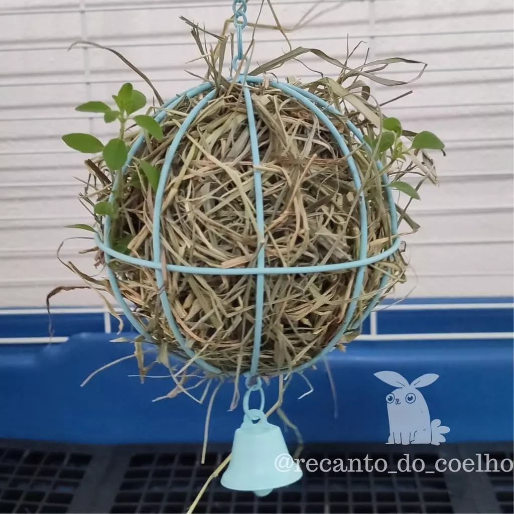 Porta Feno Bola Esfera Para Coelho e Porquinho da Índia - Imagem 2